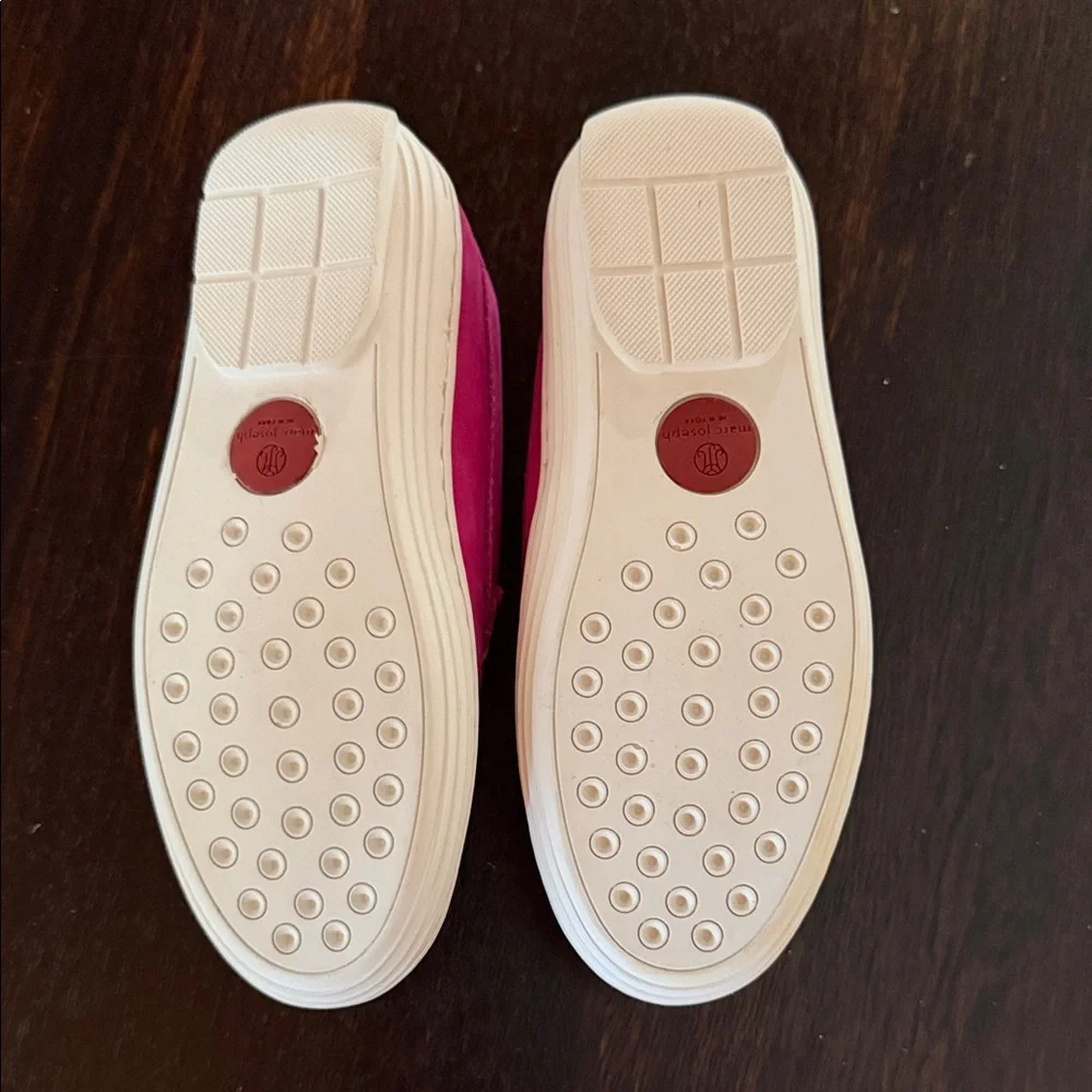 Marc Joseph Magenta Loafers with Silver Stars